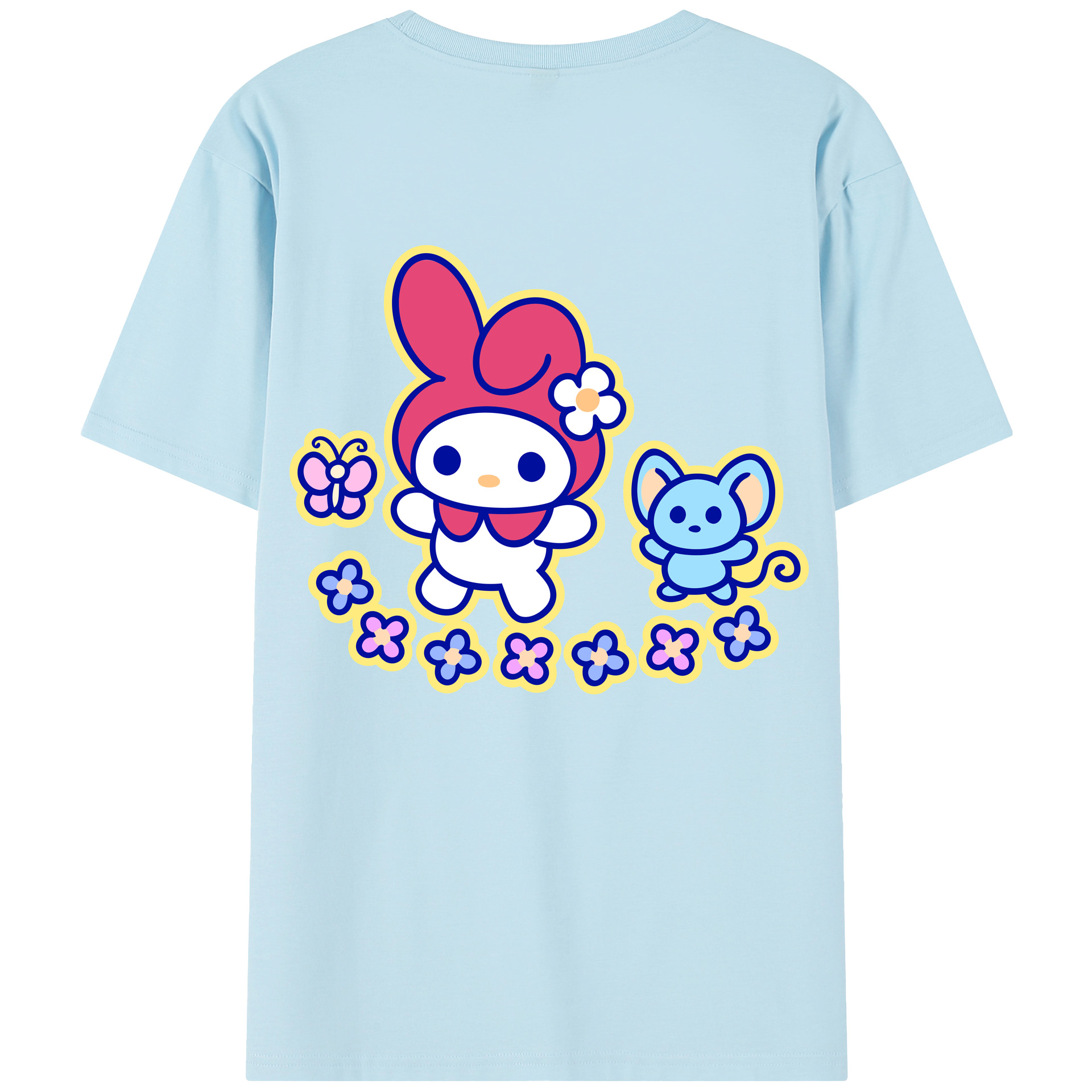 （画像用） Hello Kitty ハローキティ 綿100％半袖Tシャツ（背面プリント）